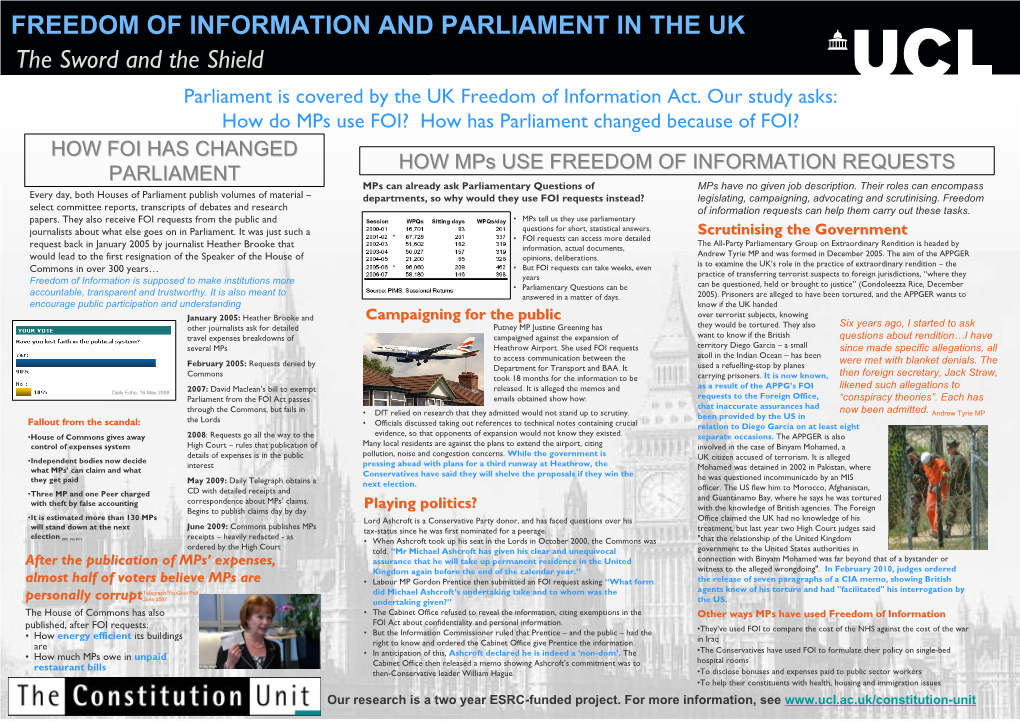 Research Poster: FOI and Parliament, the Sword and the Shield