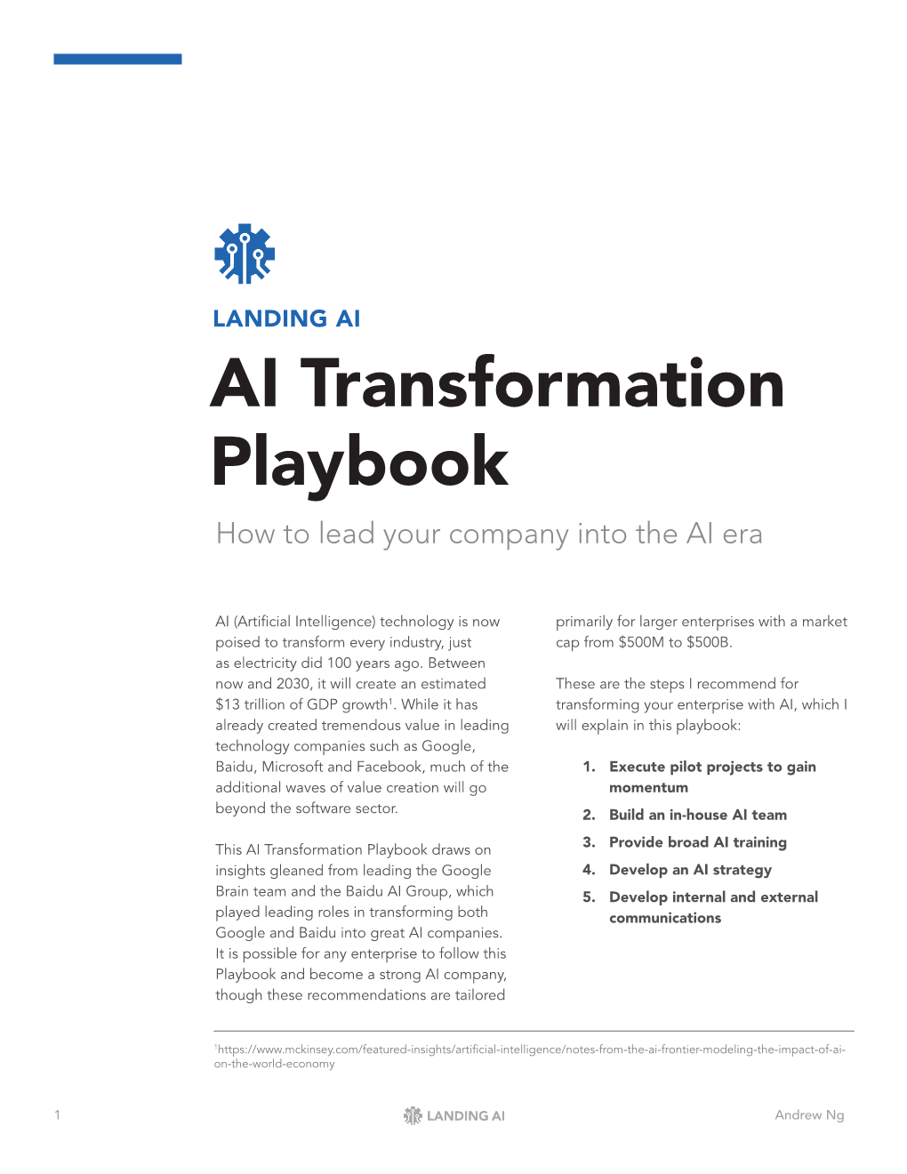 AI Transformation Playbook How to Lead Your Company Into the AI Era