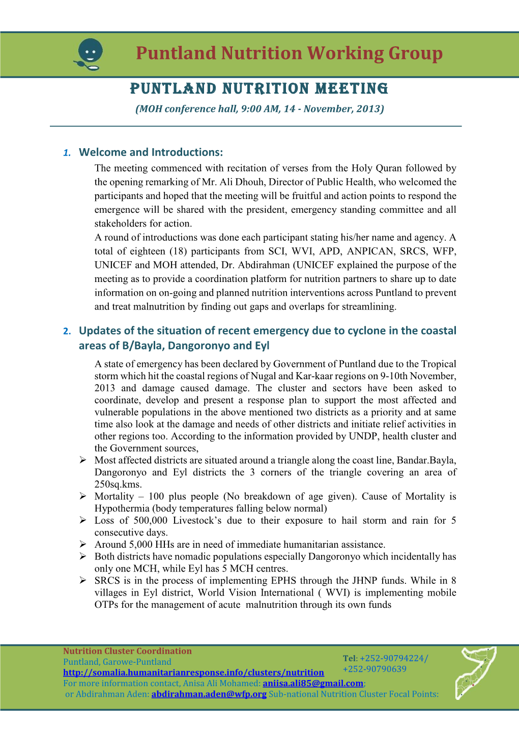 Puntland Nutrition Working Group