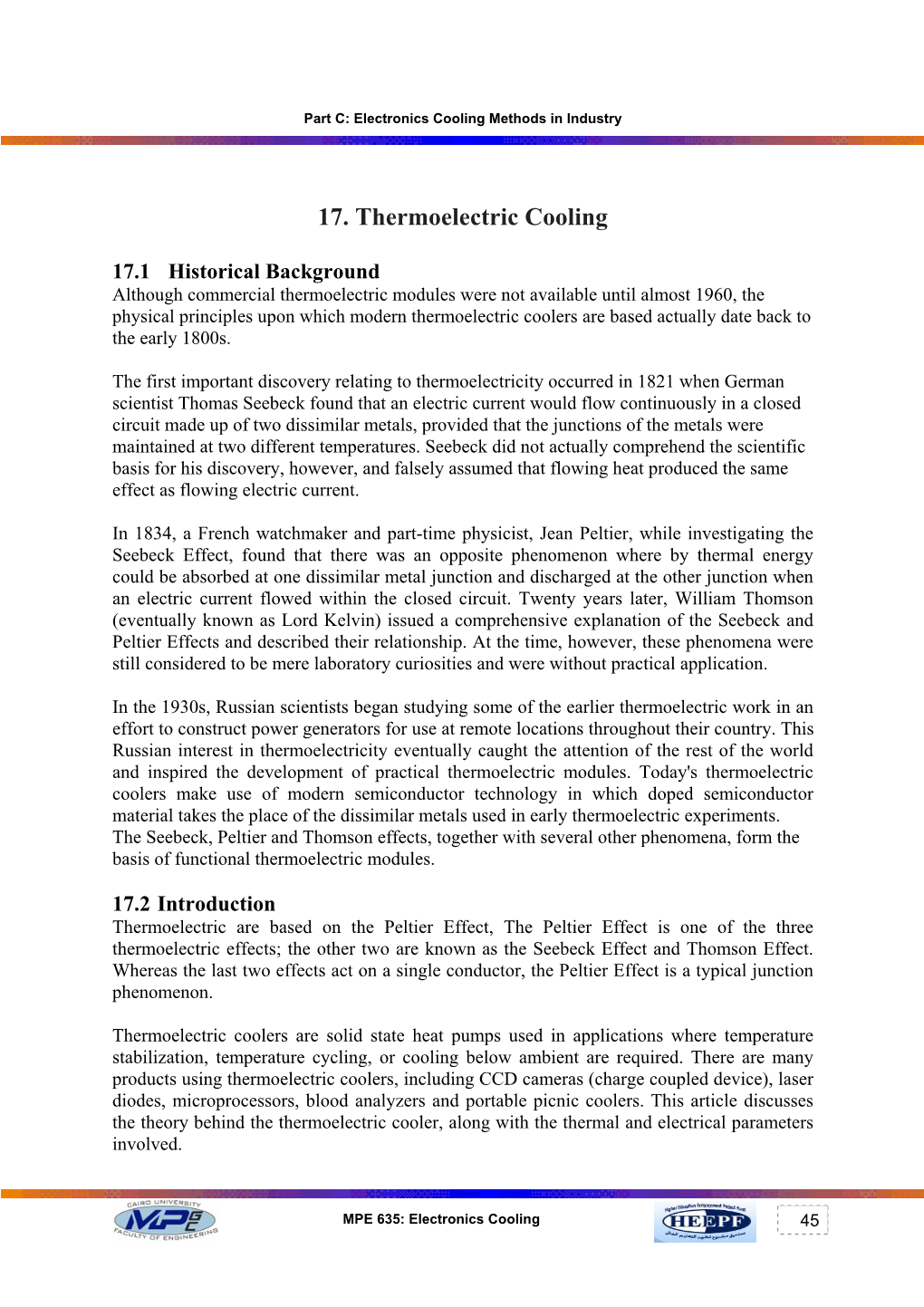 17. Thermoelectric Cooling