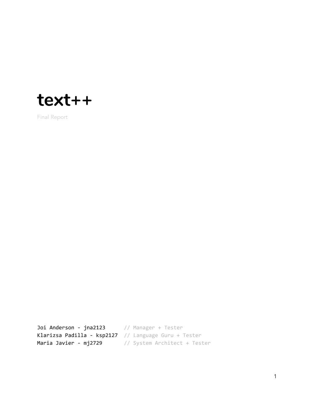 Text++ Final Report