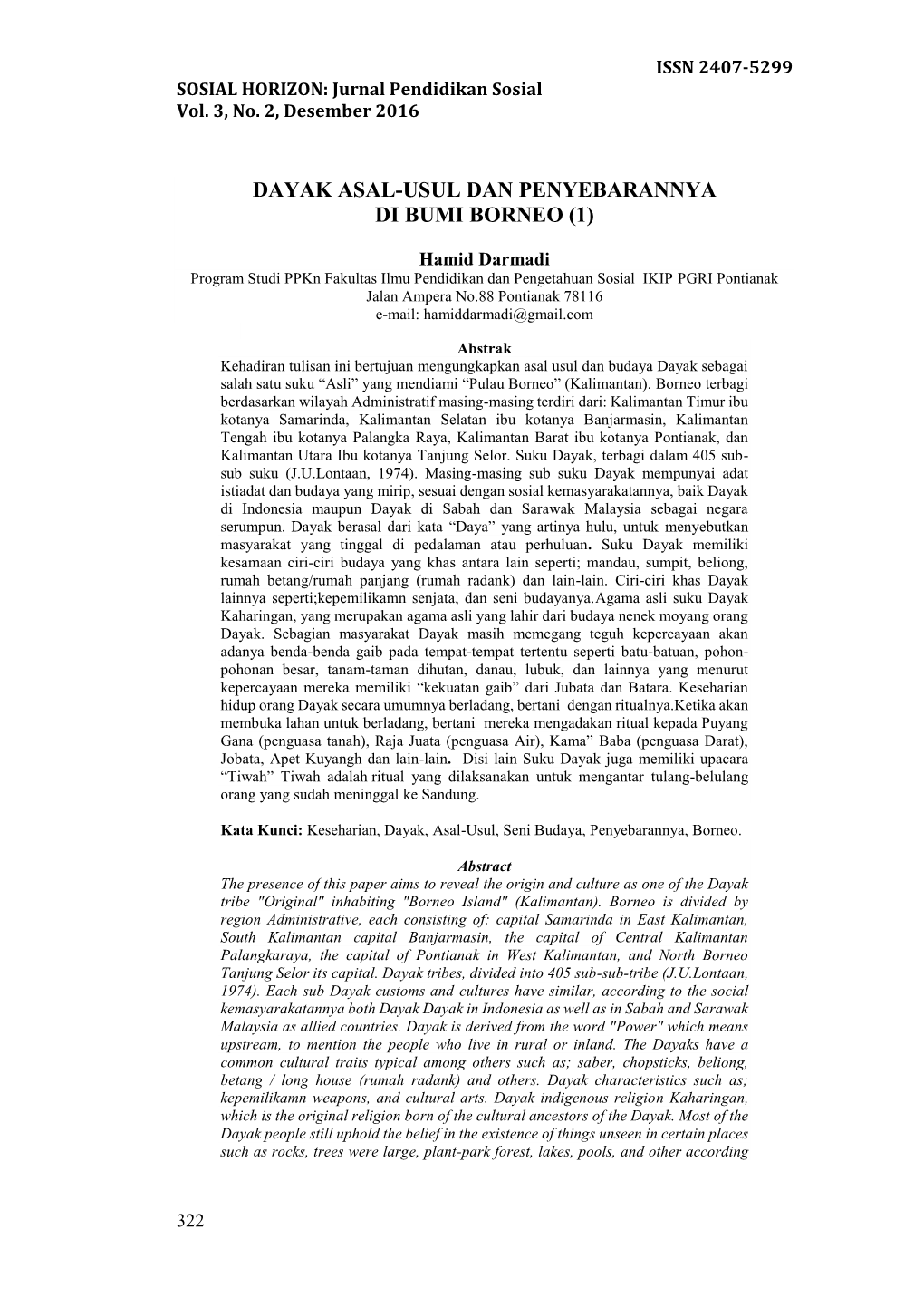 Dayak Asal-Usul Dan Penyebarannya Di Bumi Borneo (1)