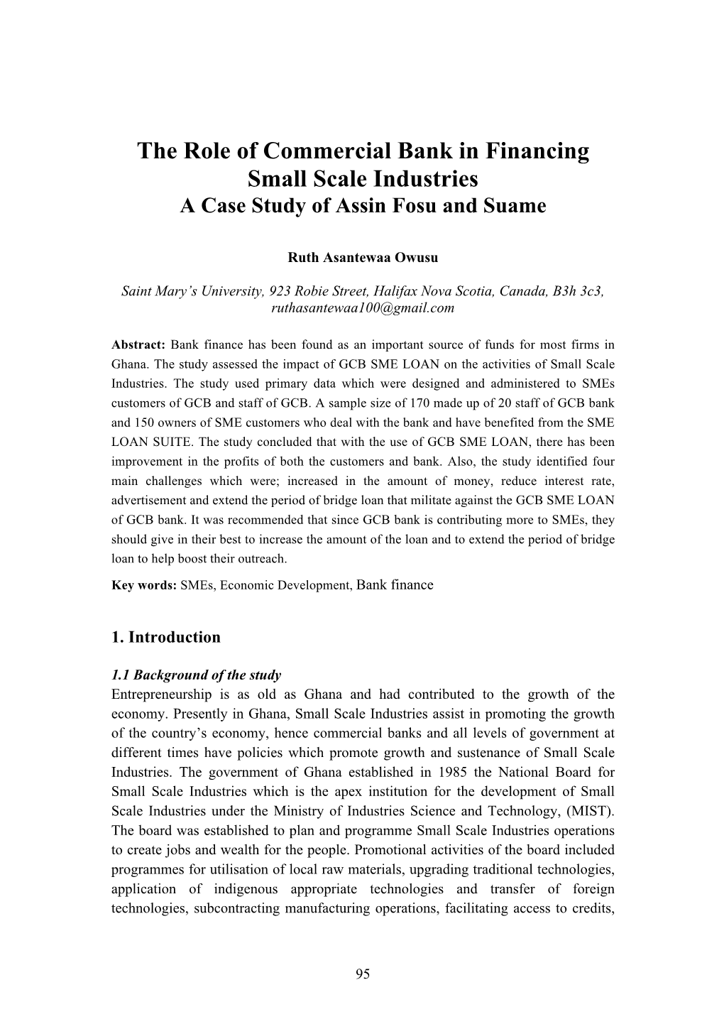 PDF the Role of Commercial Bank in Financing Small Scale Industries