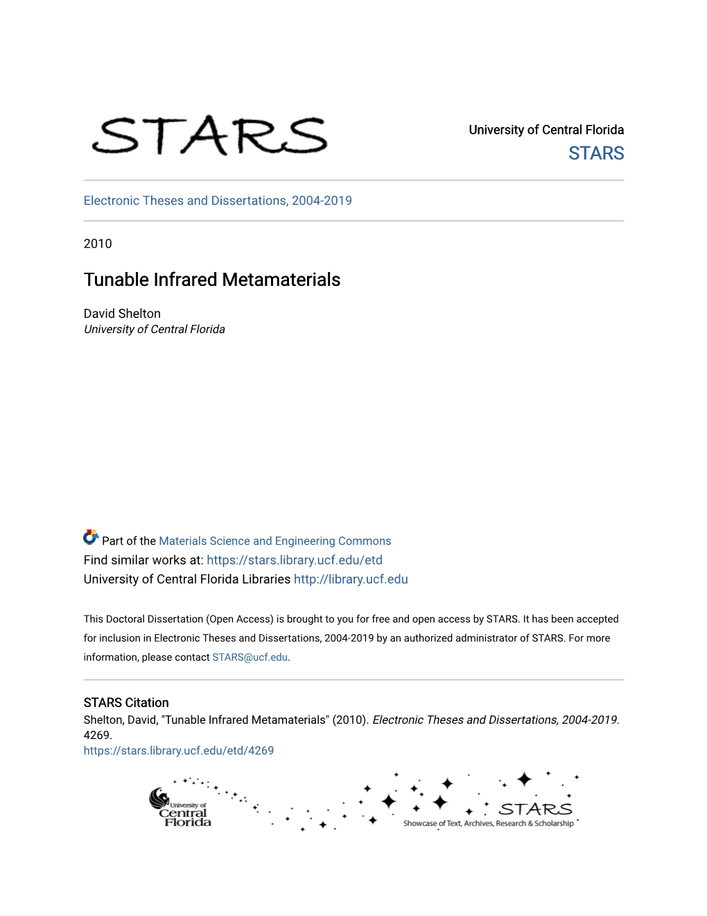 Tunable Infrared Metamaterials