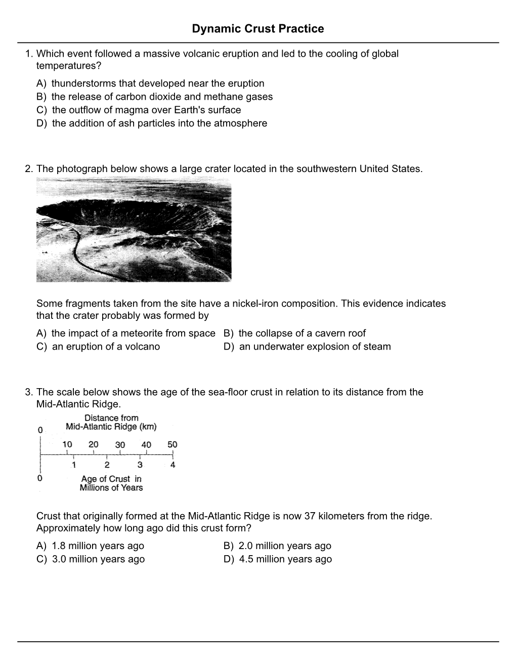 Plate Tectonics Ques