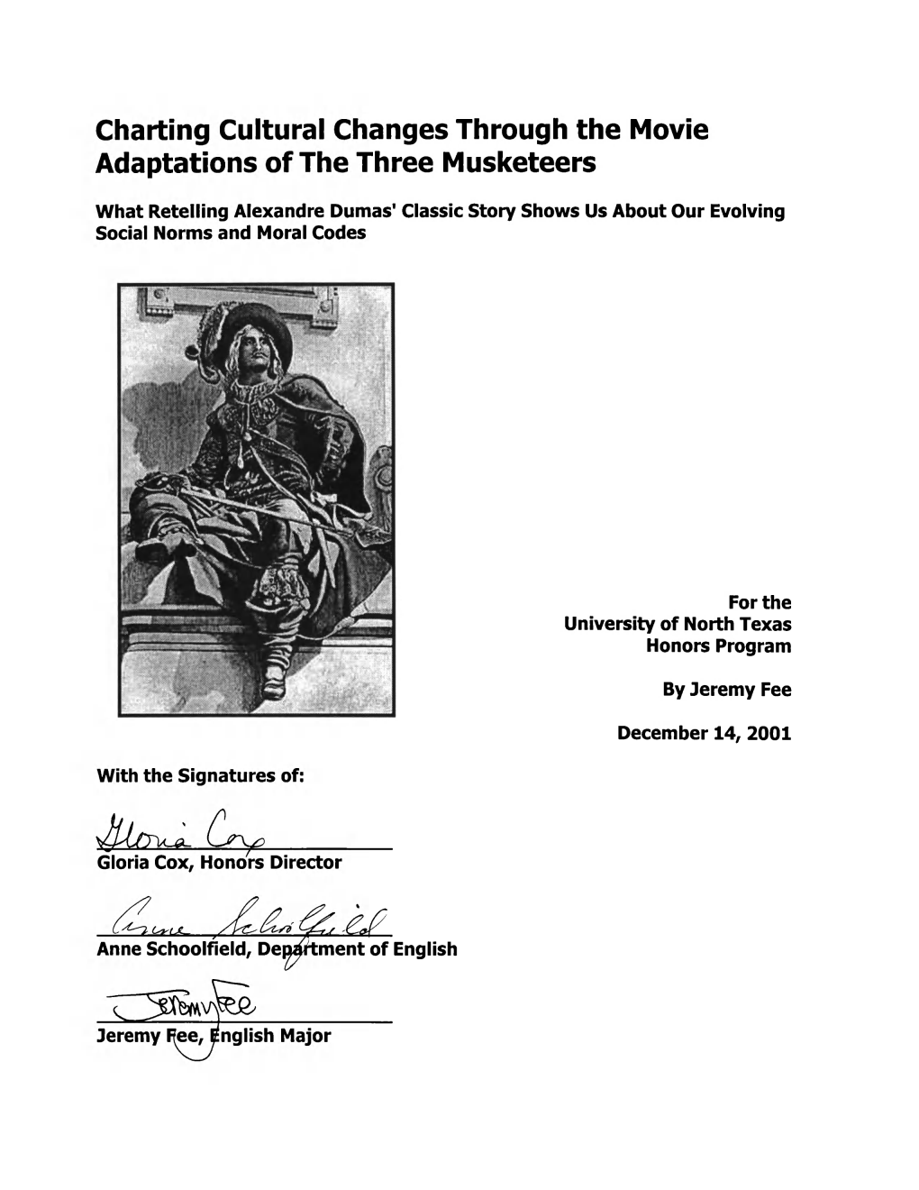 Charting Cultural Changes Through the Movie Adaptations of the Three Musketeers