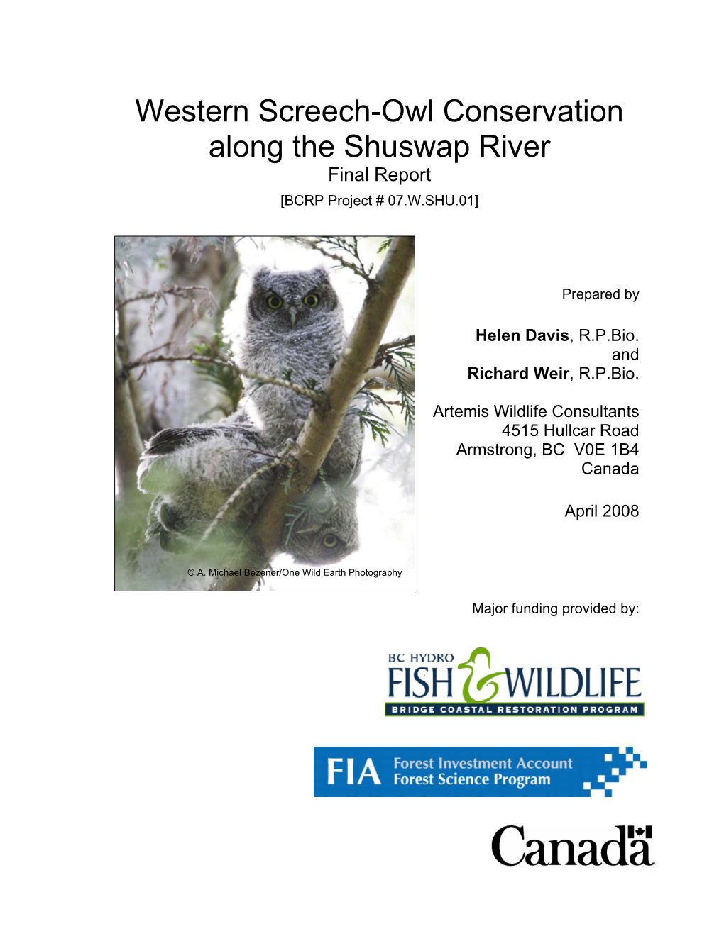 Western Screech-Owl Conservation Along the Shuswap River