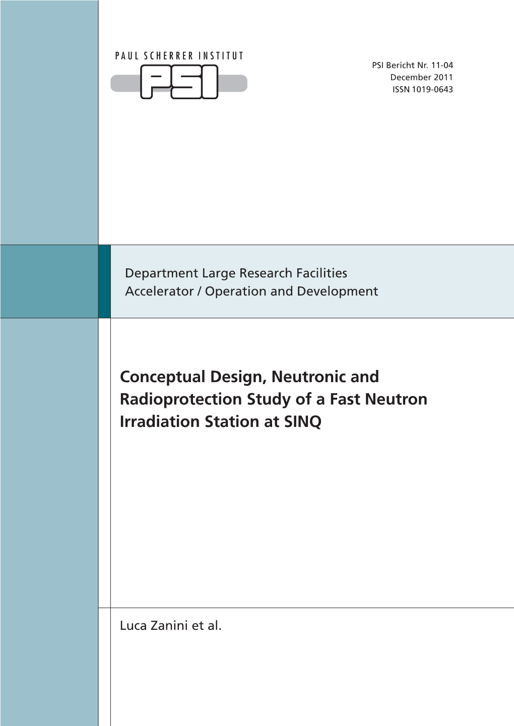 Conceptual Design, Neutronic and Radioprotection Study of a Fast Neutron Irradiation Station at SINQ