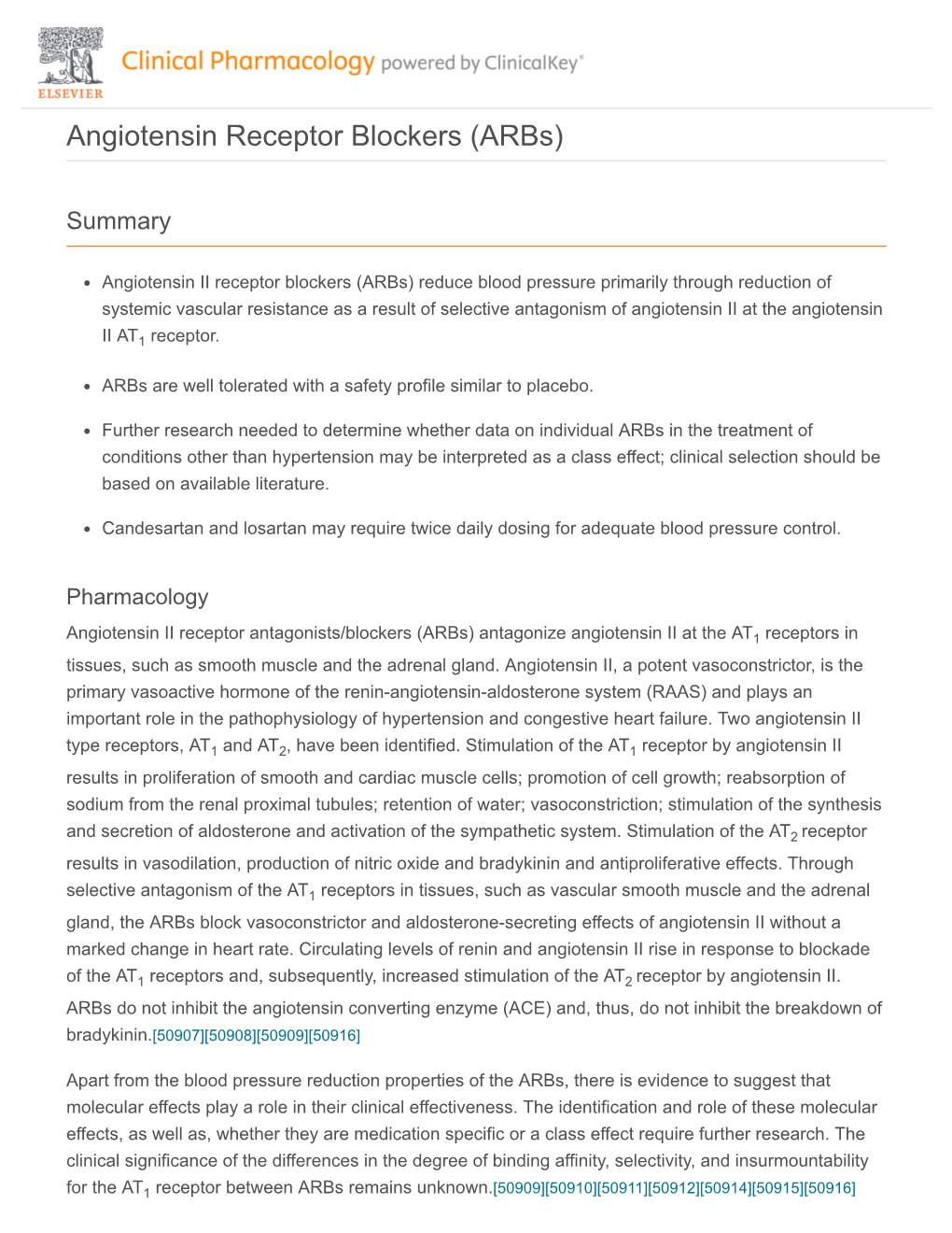 Angiotensin Receptor Blockers (Arbs)