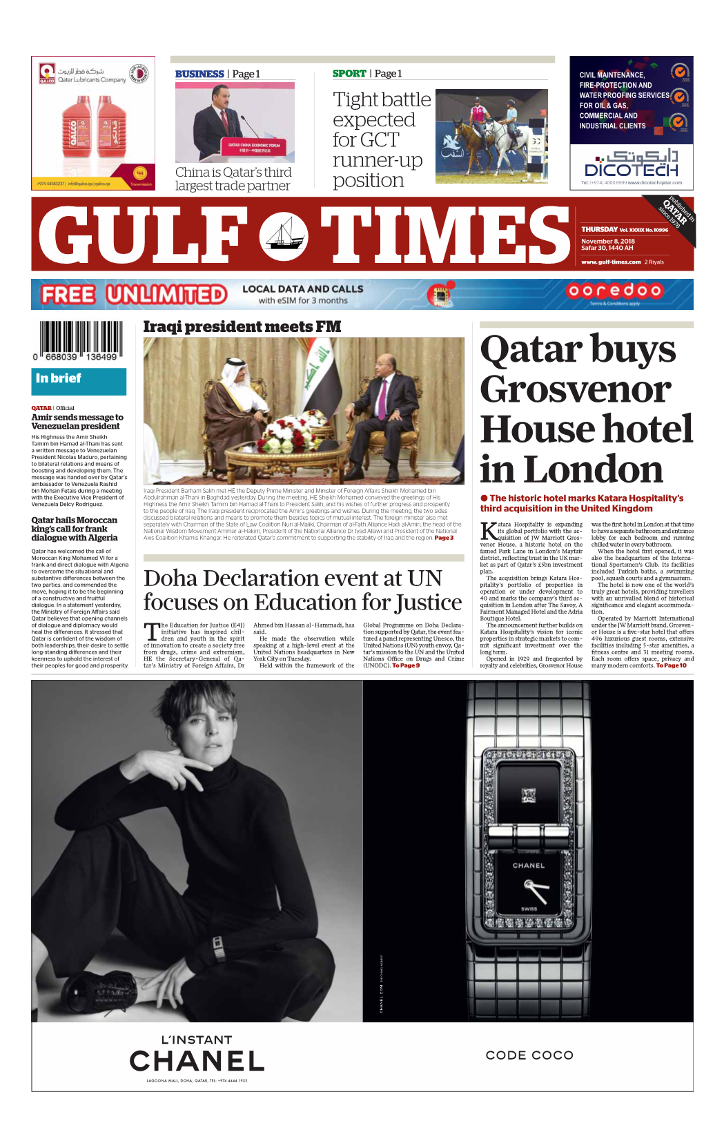 Qatar Buys Grosvenor House Hotel in London