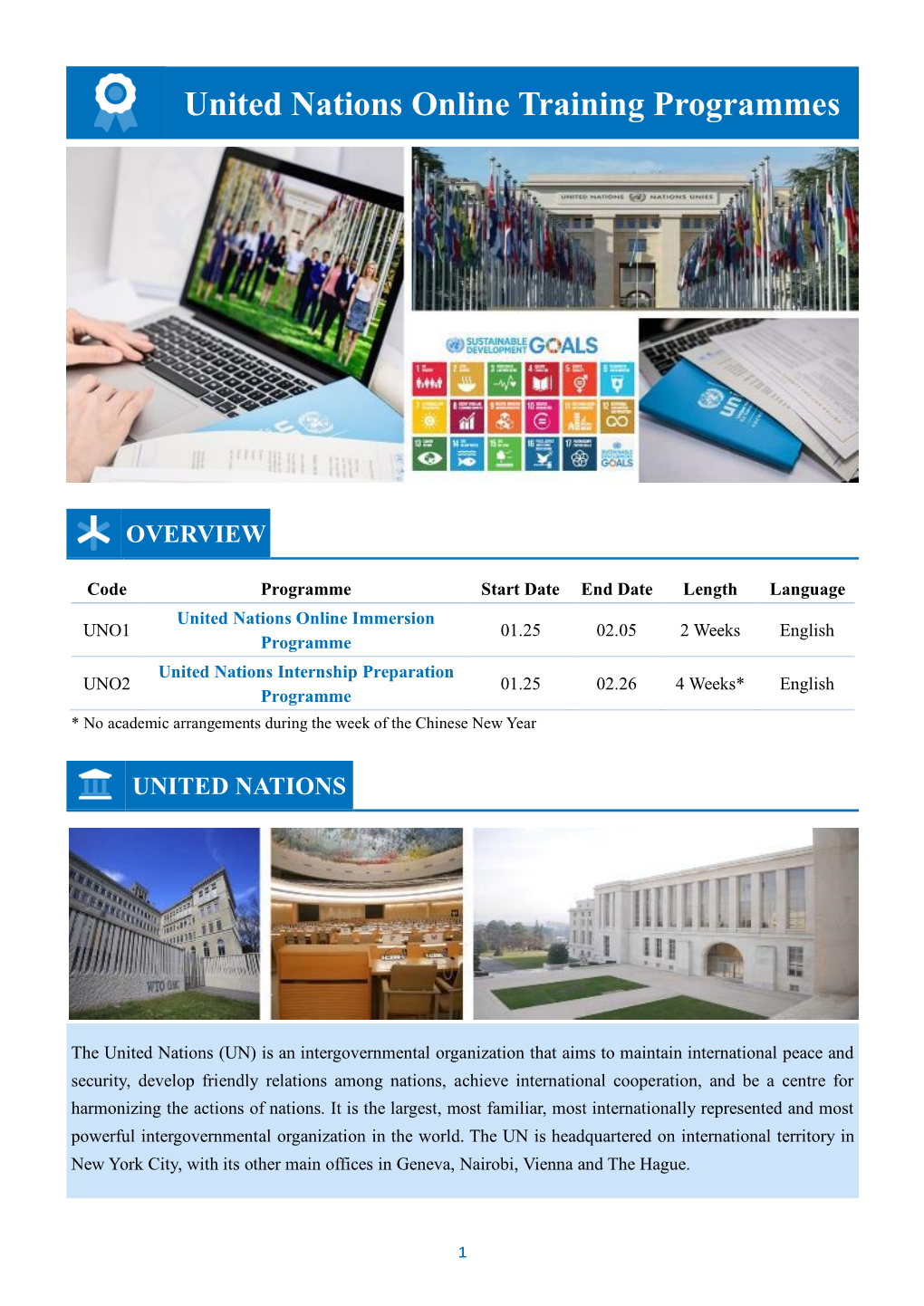 United Nations Online Training Programmes