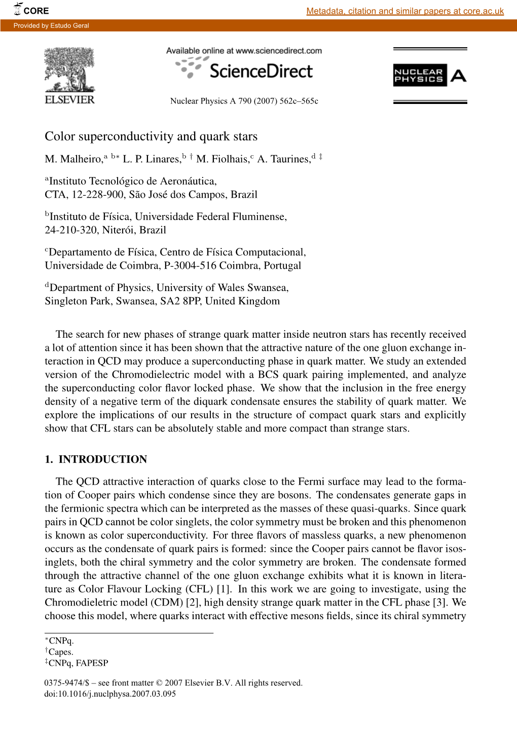 Color Superconductivity and Quark Stars M