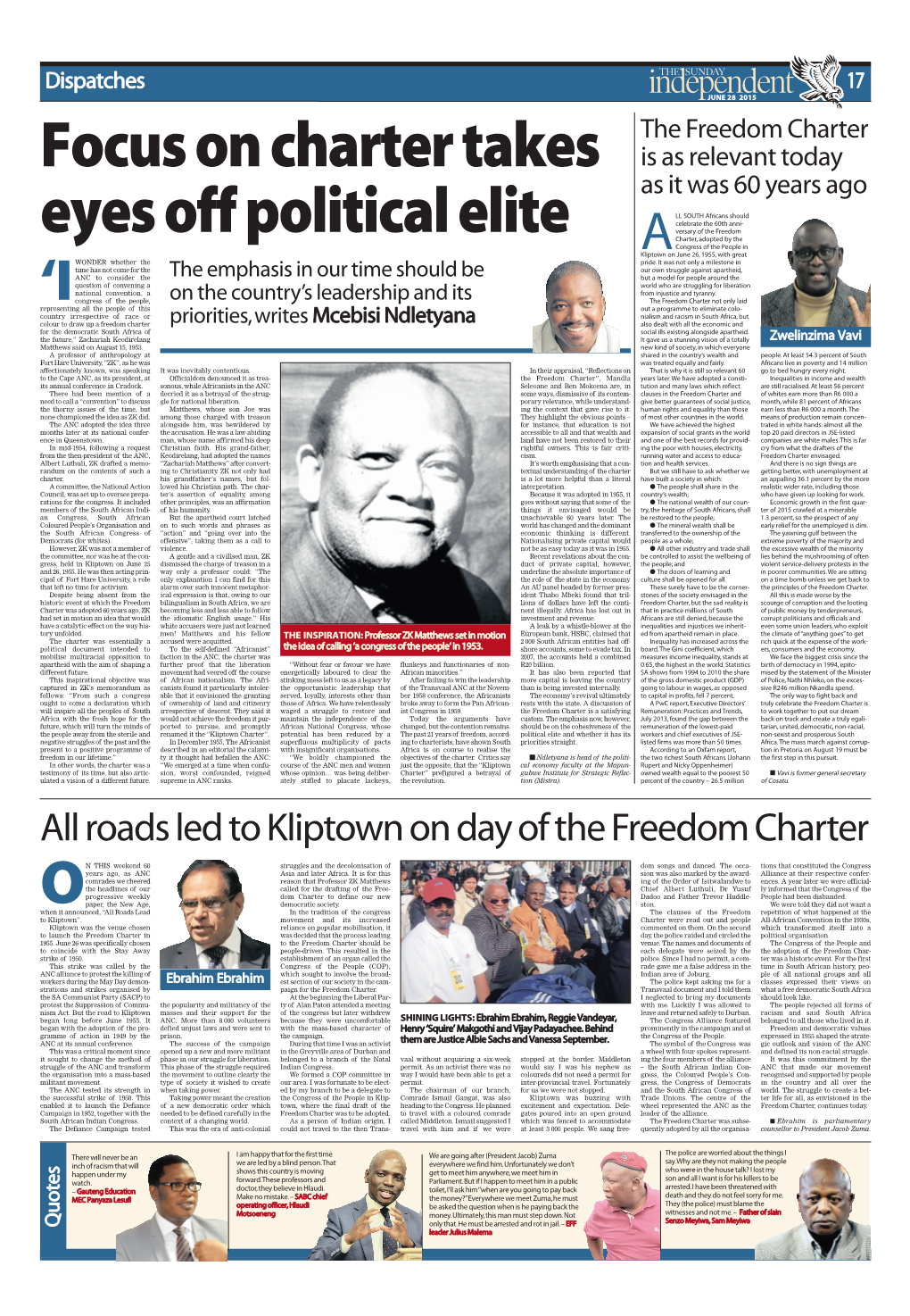 Roads Led to Kliptown on Day of the Freedom Charter