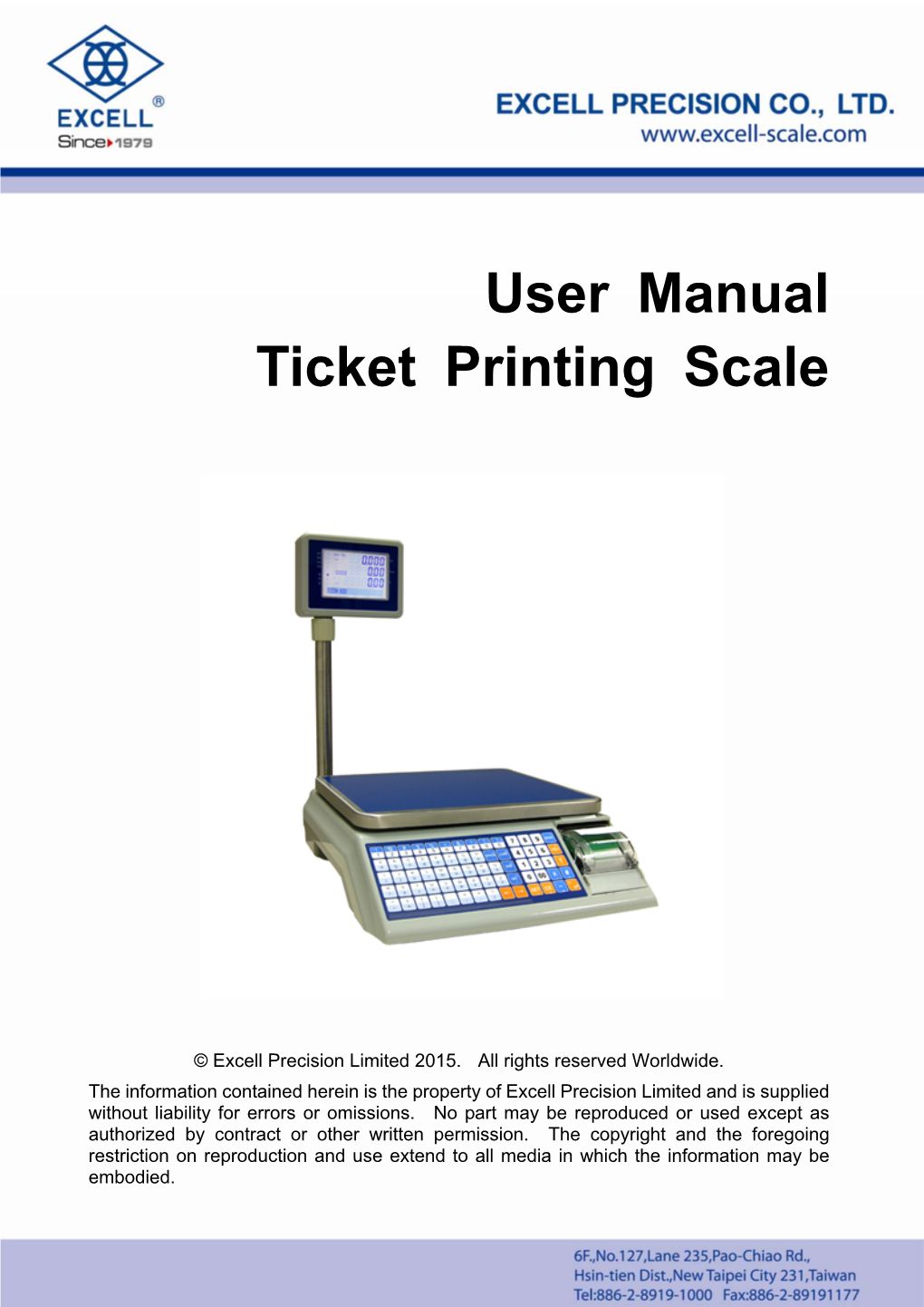 User Manual Ticket Printing Scale