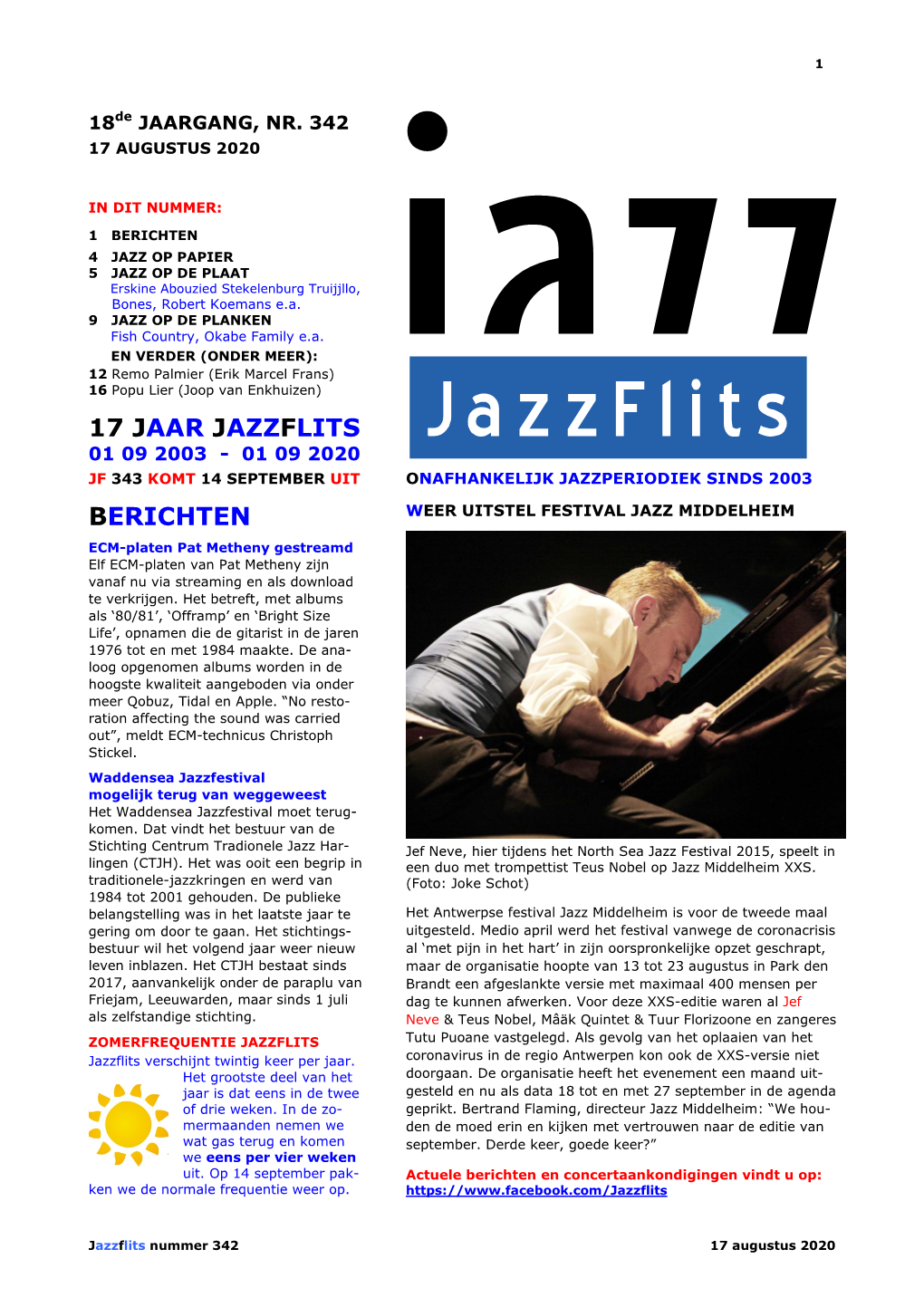 Jazzflits 01 09 2003 - 01 09 2020