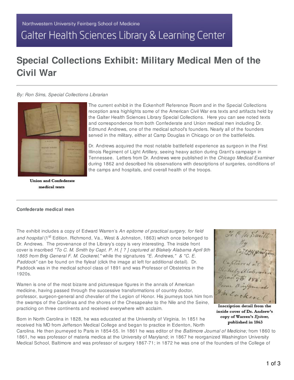 Military Medical Men of the Civil War