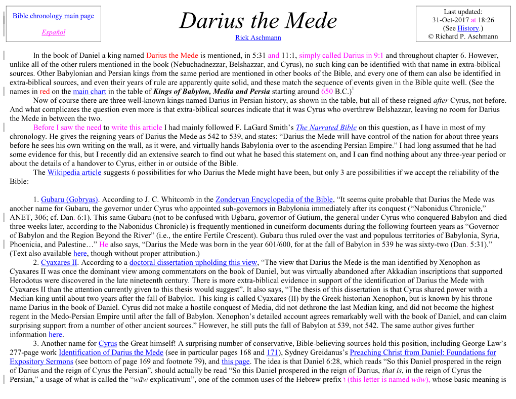 Darius the Mede (See History.) Español Rick Aschmann © Richard P