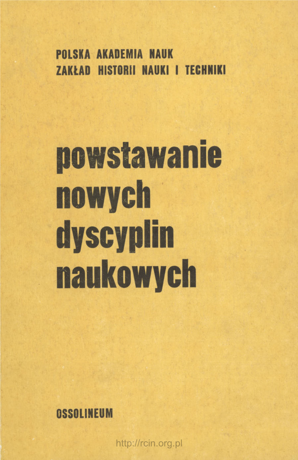 Powstawanie Nowych Dyscyplin Naukowych