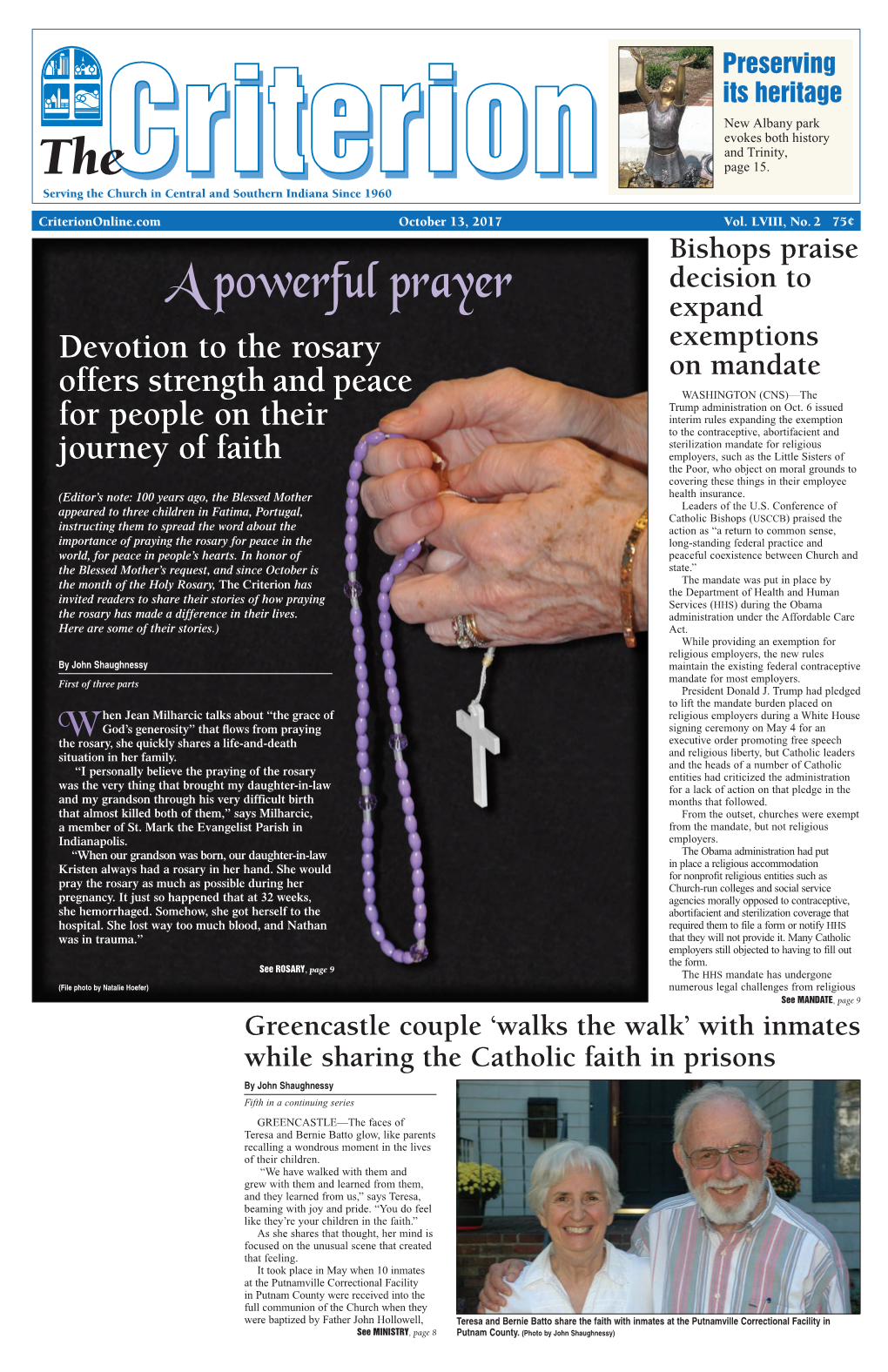 A Powerful Prayer Expand Devotion to the Rosary Exemptions on Mandate Offers Strength and Peace WASHINGTON (CNS)—The Trump Administration on Oct