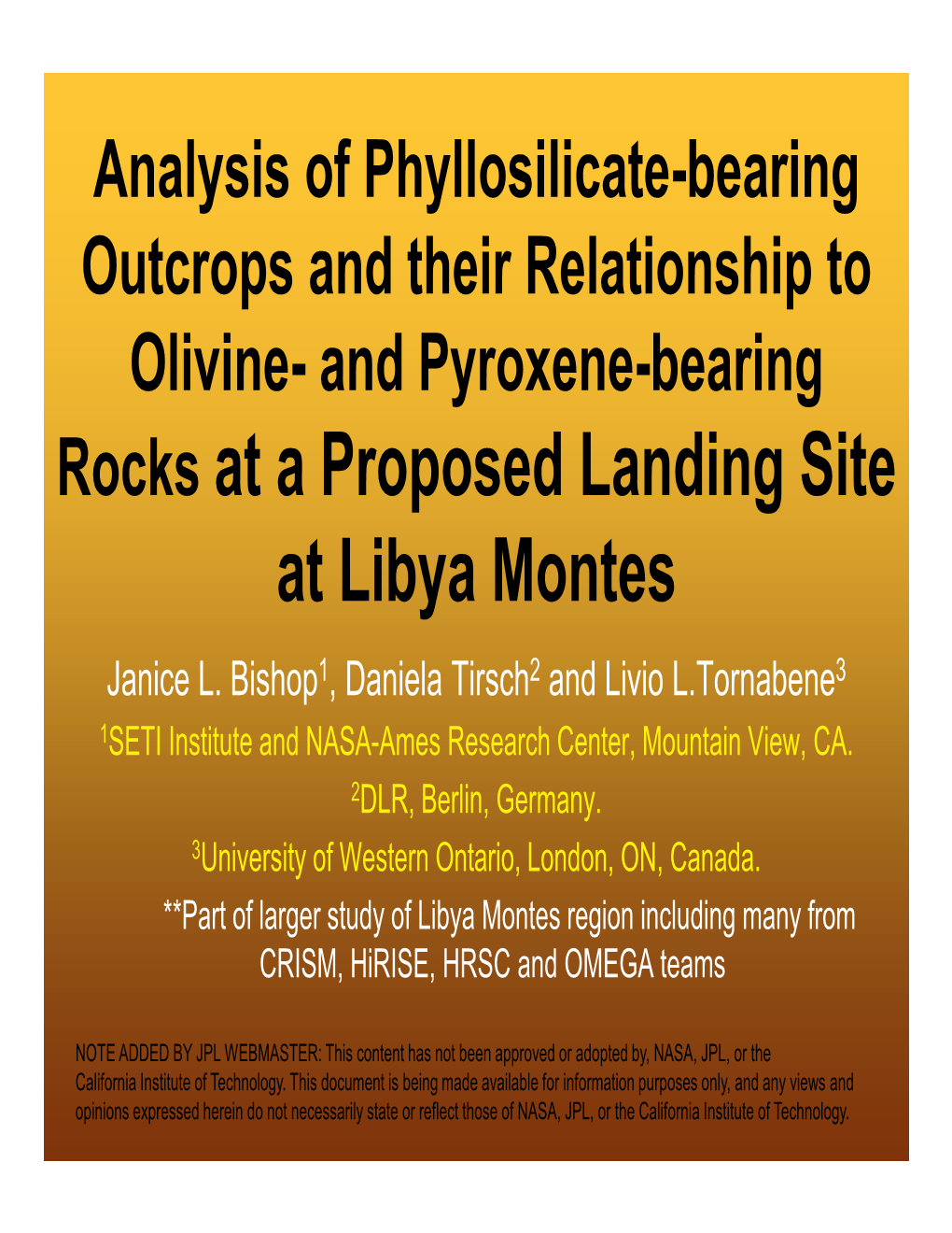 Rocks at a Proposed Landing Site at Libya Montes Janice L