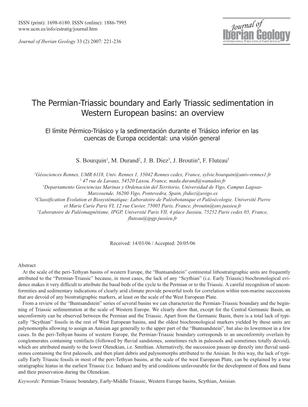 The Permian-Triassic Boundary and Early Triassic Sedimentation in Western European Basins: an Overview