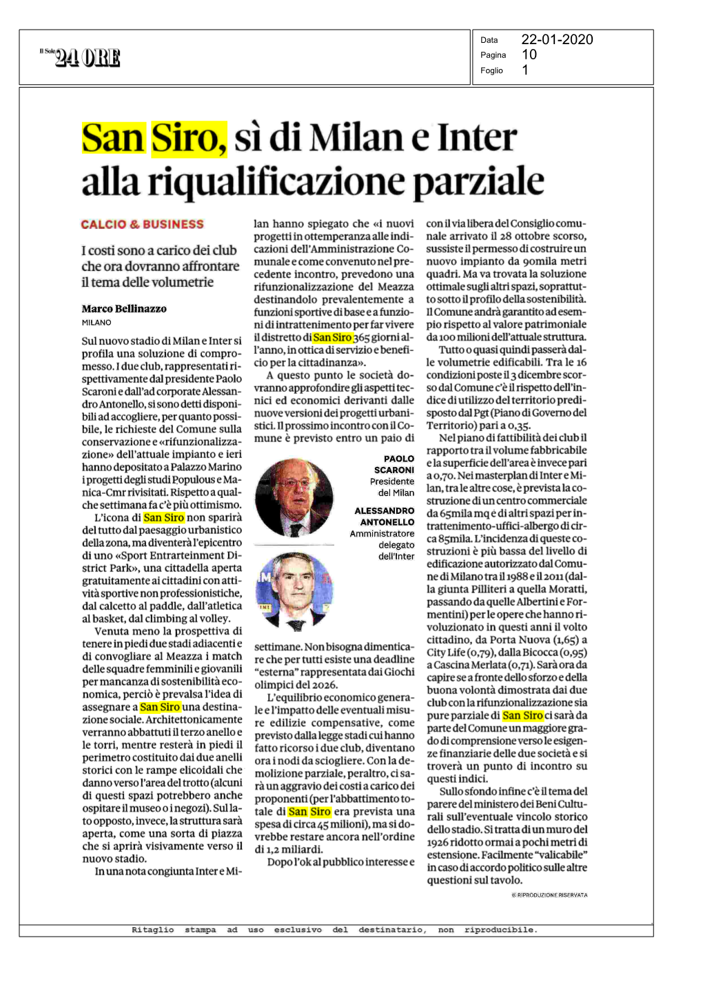 San Siro, Sì Di Milan E Inter Alla Riqualificazione Parziale