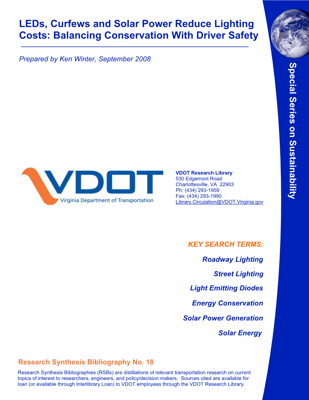 Leds, Curfews and Solar Power Reduce Lighting Costs: Balancing Conservation with Driver Safety