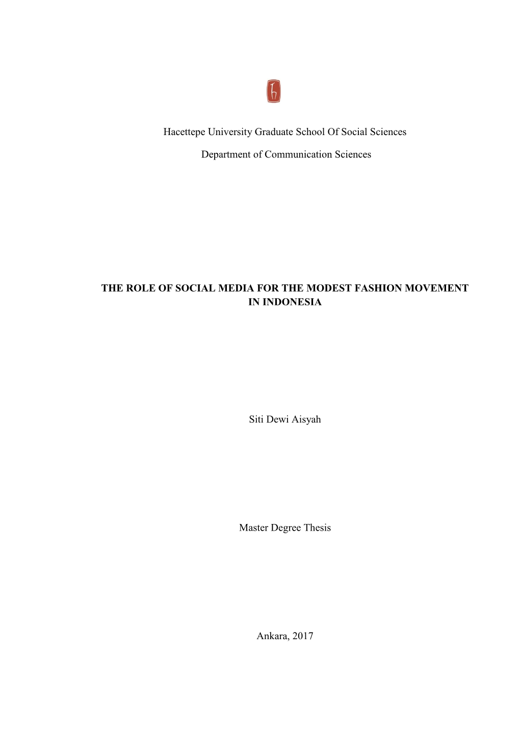 Master Degree Thesis