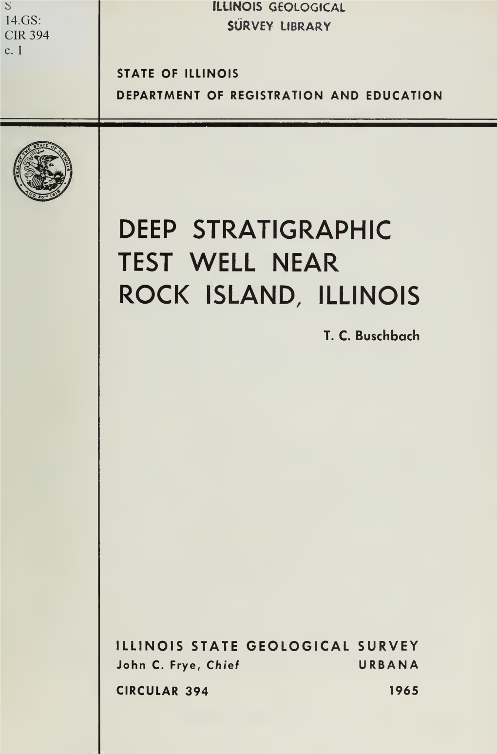Deep Stratigraphic Test Well Near Rock Island, Illinois