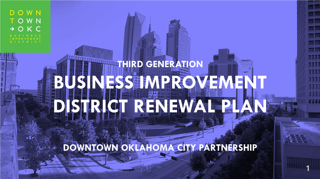 Business Improvement District Renewal Plan