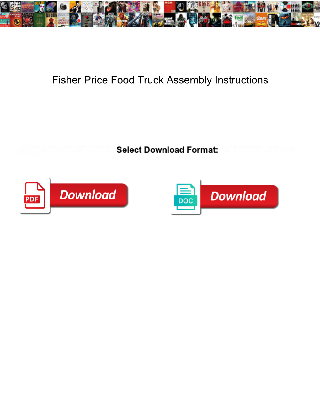 Fisher Price Food Truck Assembly Instructions