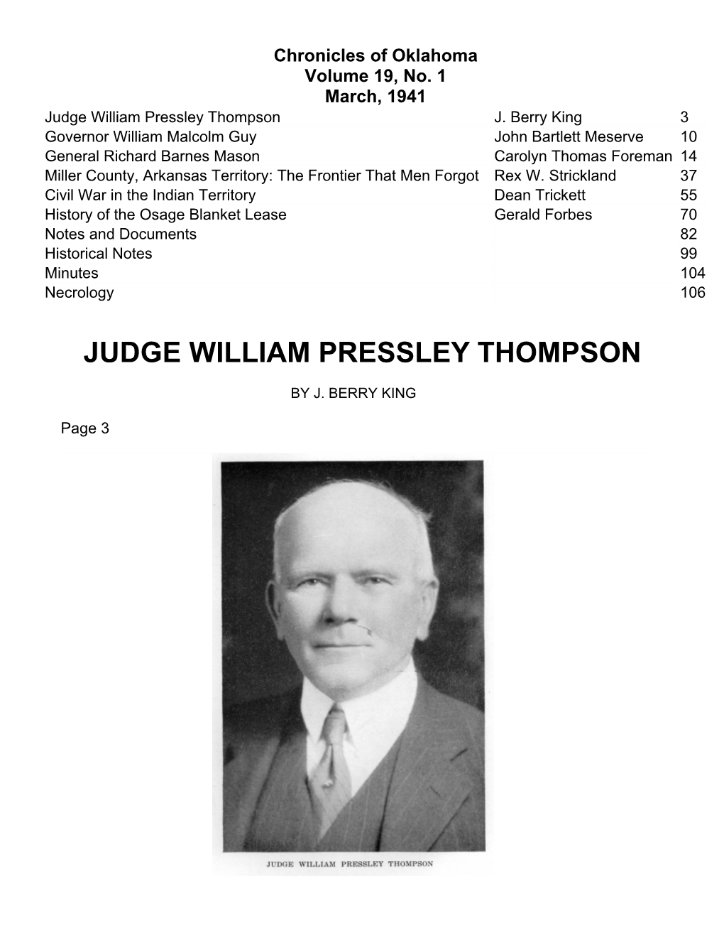 Judge William Pressley Thompson J