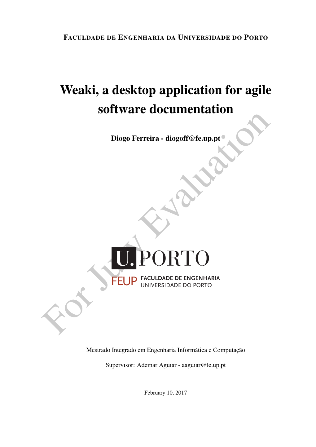 Weaki, a Desktop Application for Agile Software Documentation