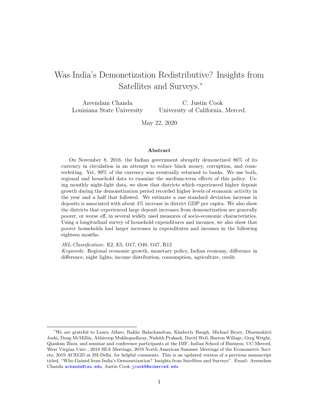 Was India's Demonetization Redistributive?