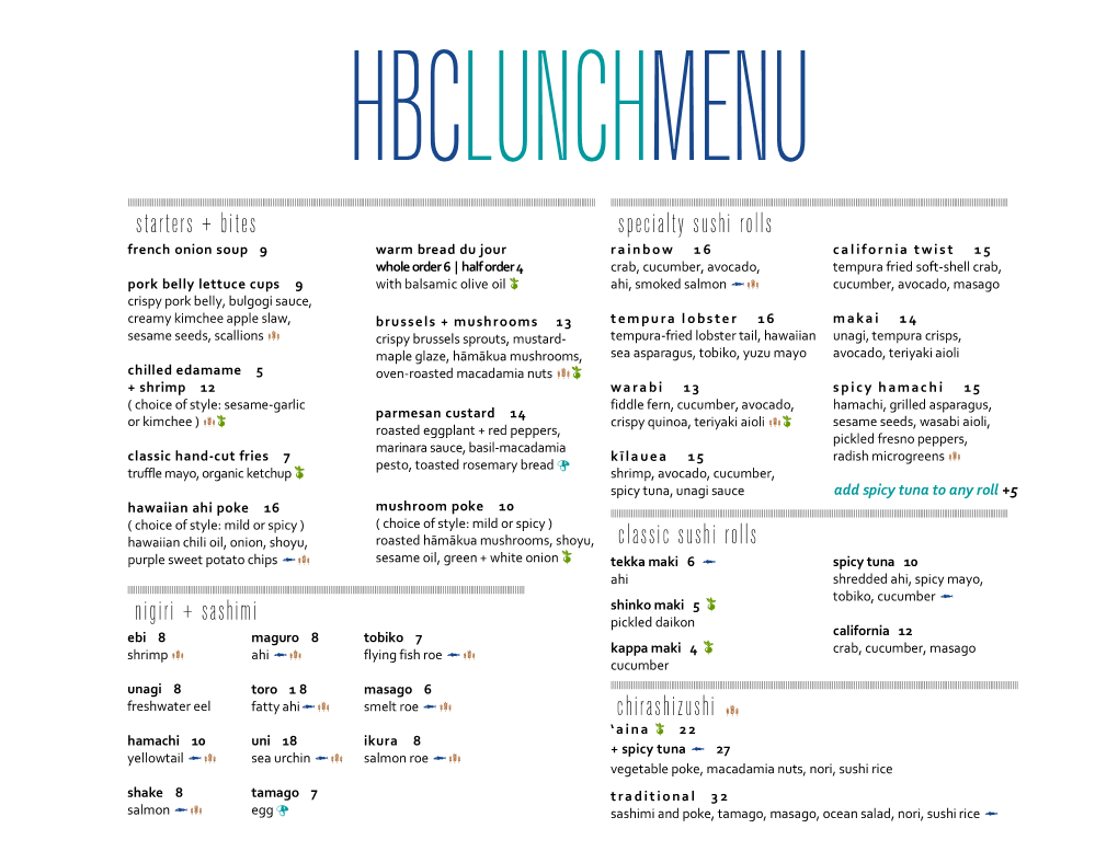 Hbclunchmenu