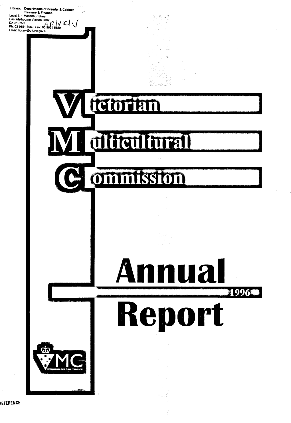 Annual 1 Report I JO Victorian Multicultural Commission Professor Trang Thomas, Chairperson