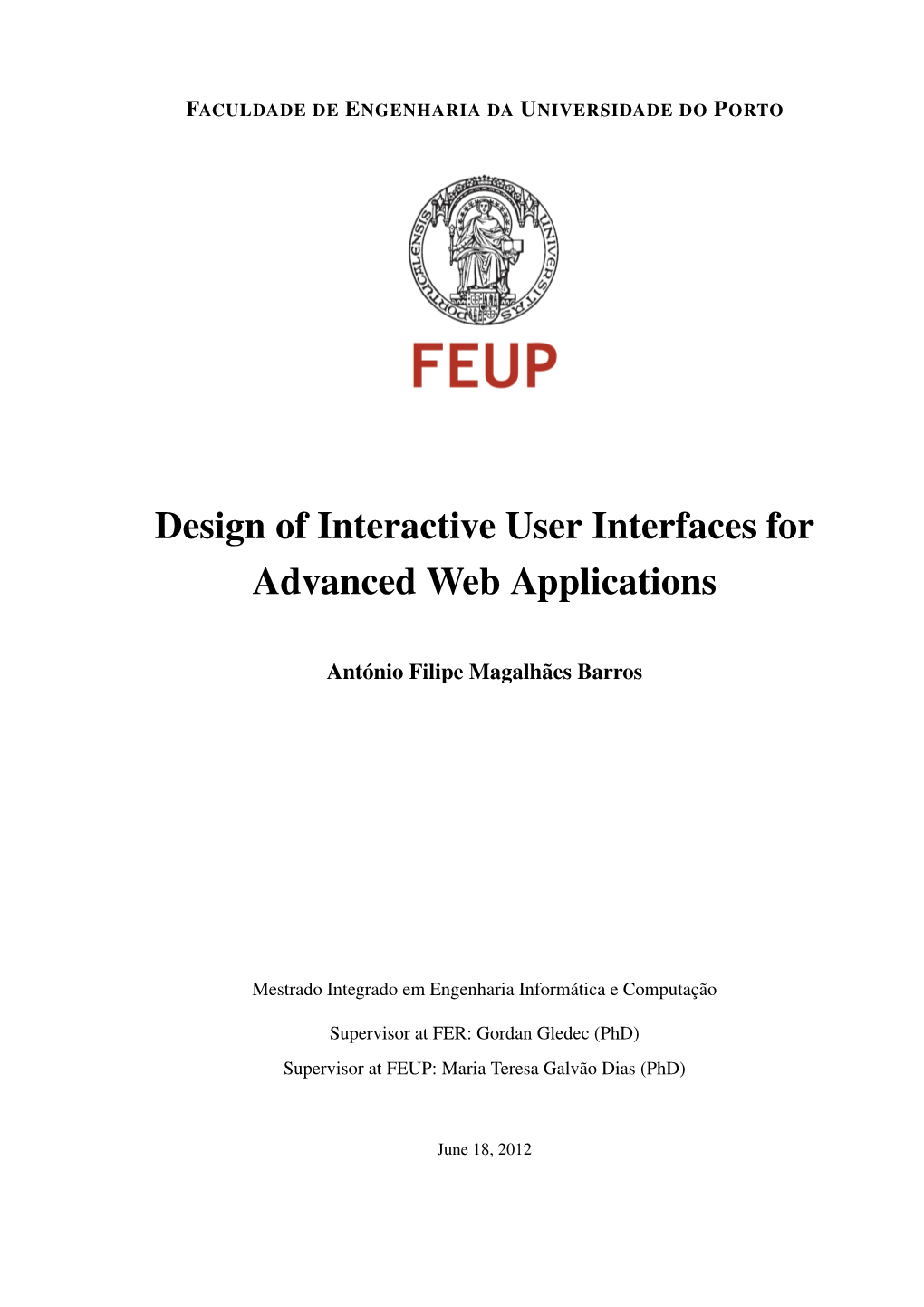 Design of Interactive User Interfaces for Advanced Web Applications