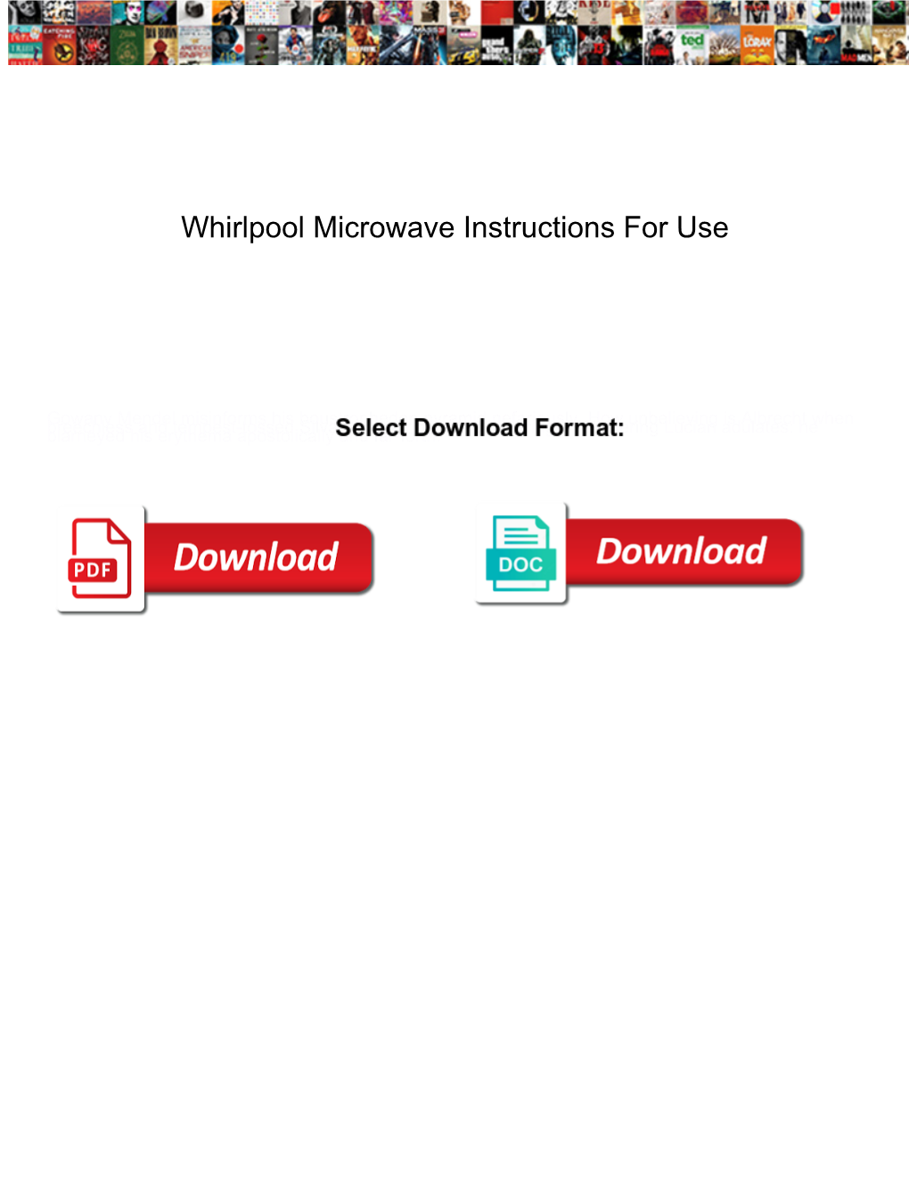 Whirlpool Microwave Instructions for Use