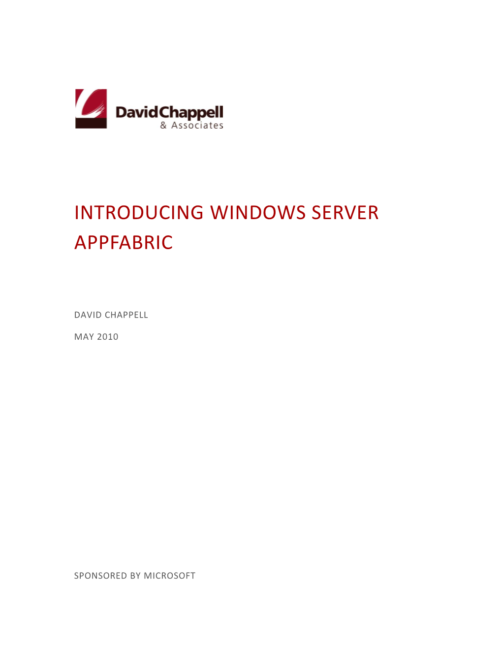 Introducing Windows Server Appfabric