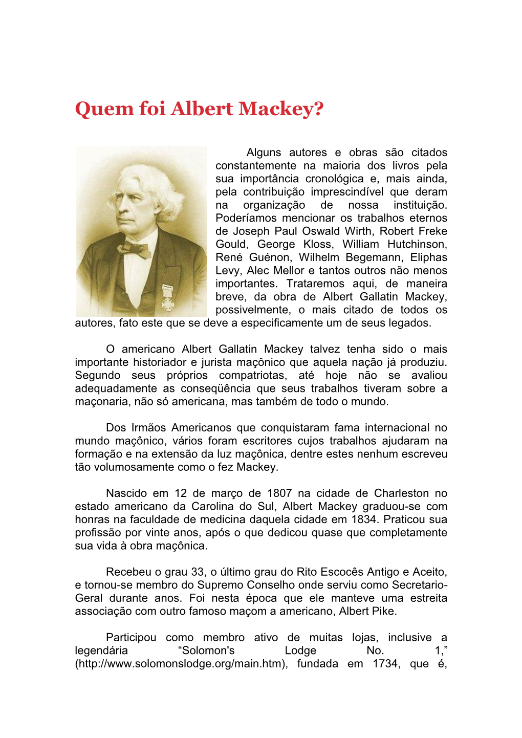 Quem Foi Albert Mackey?