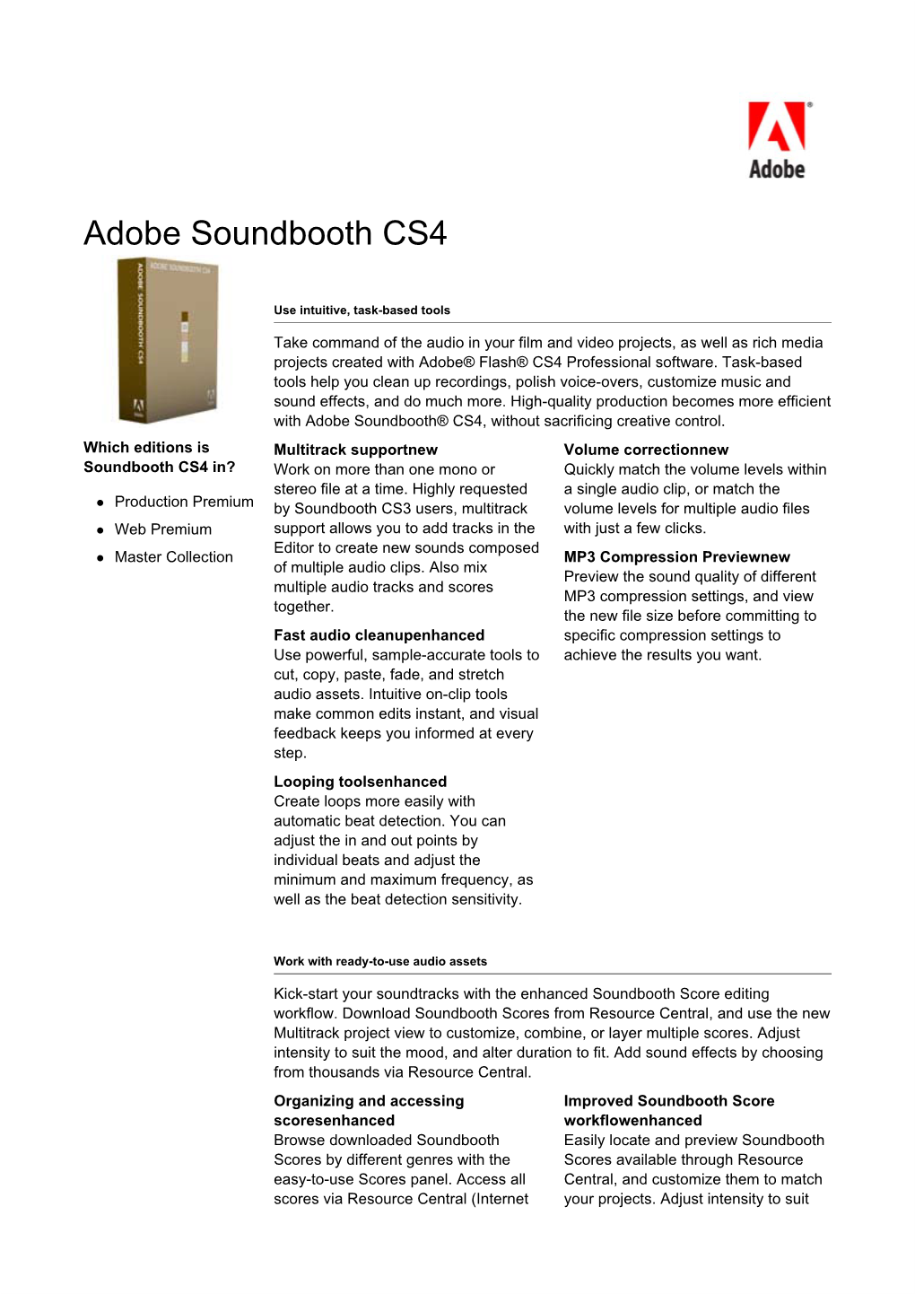 Adobe Soundbooth CS4