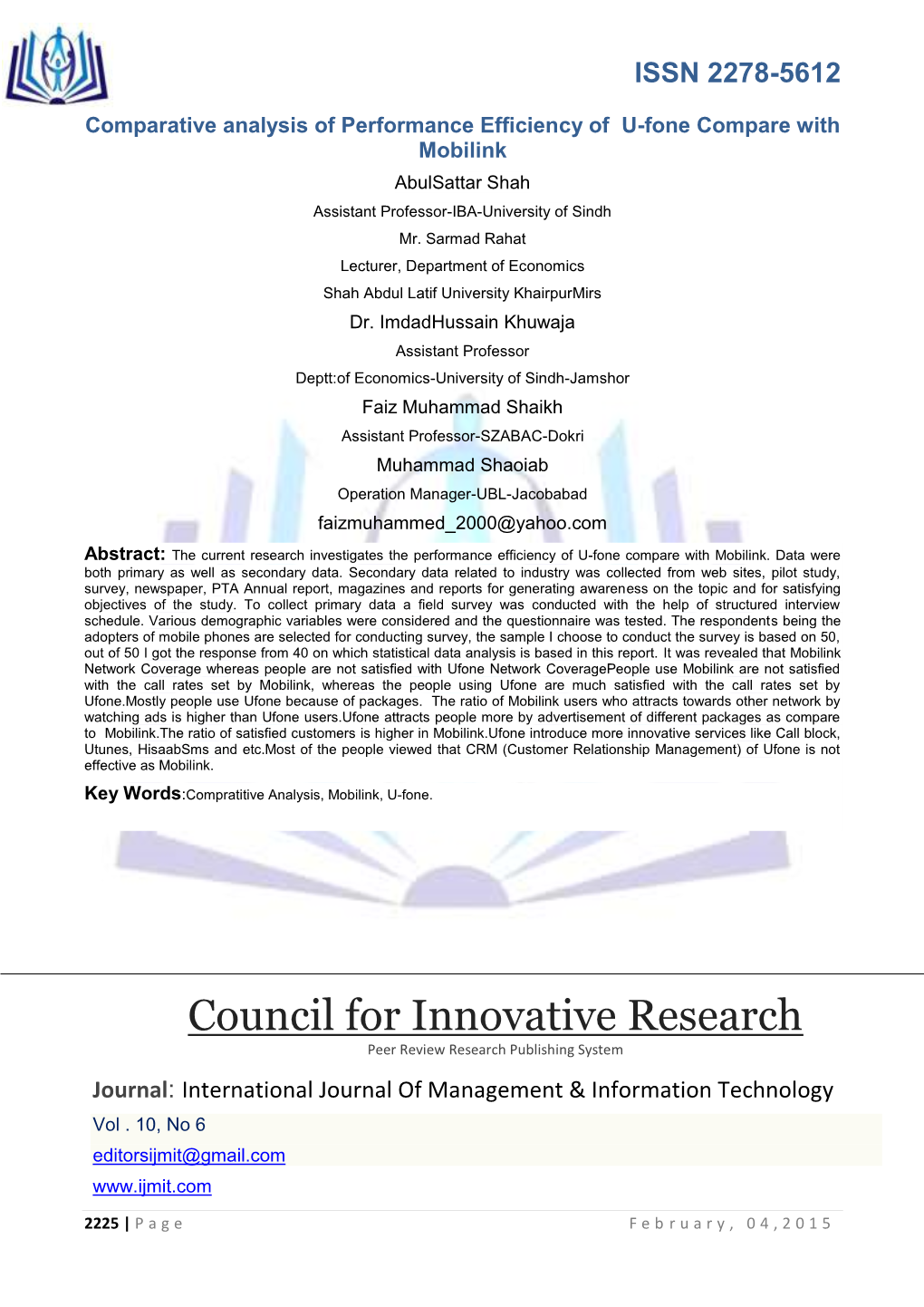 Council for Innovative Research Peer Review Research Publishing System