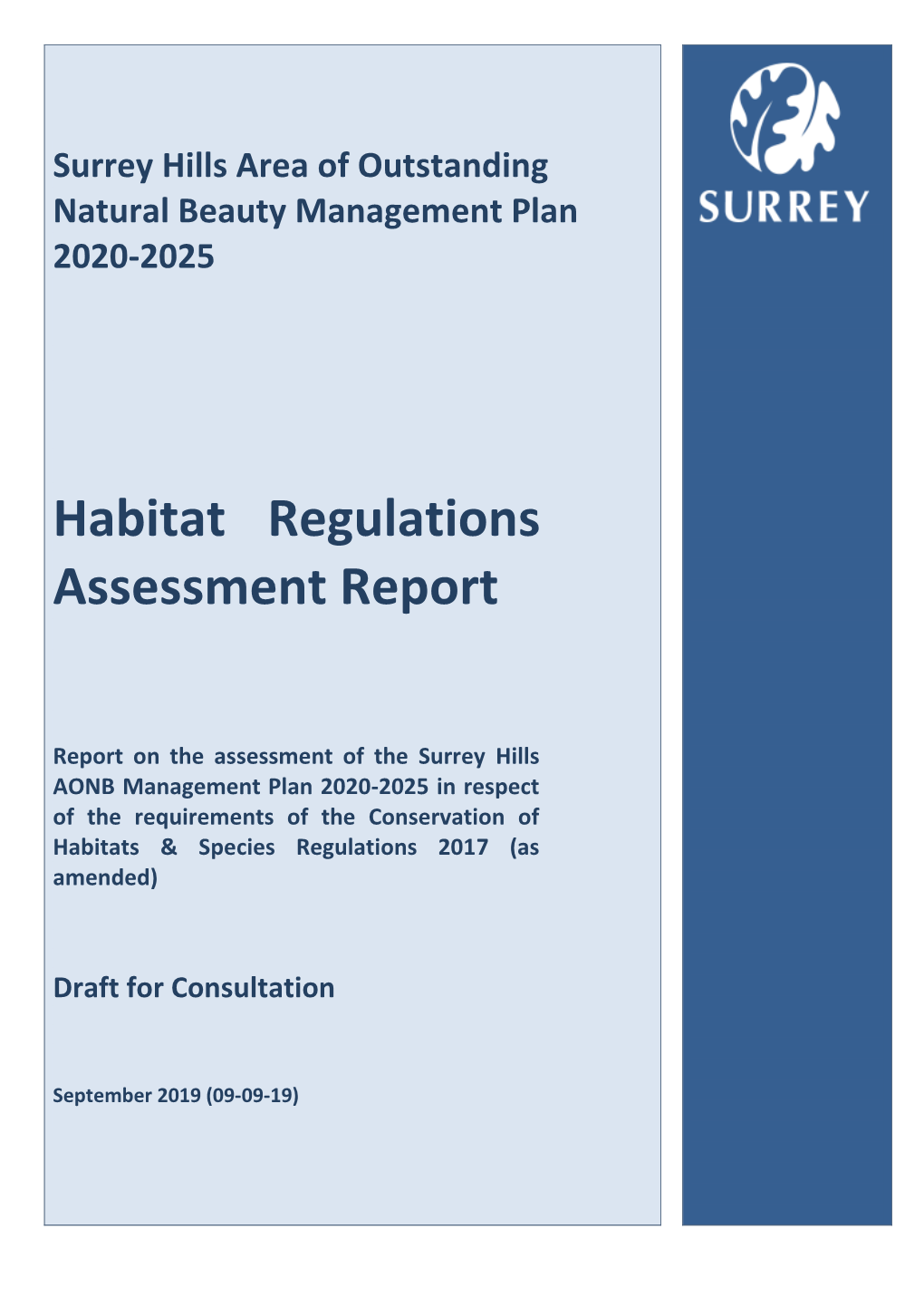 Habitat Regulations Assessment Report