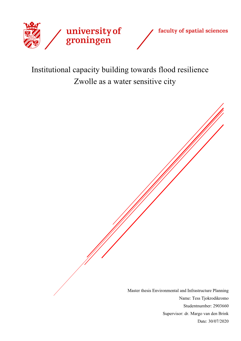 Institutional Capacity Building Towards Flood Resilience Zwolle As a Water Sensitive City