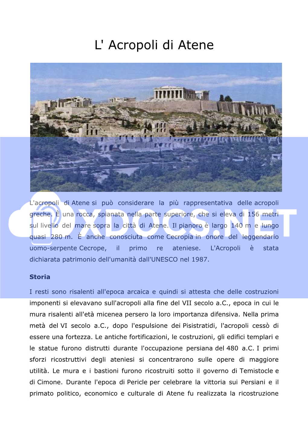 L Acropoli Di Atene