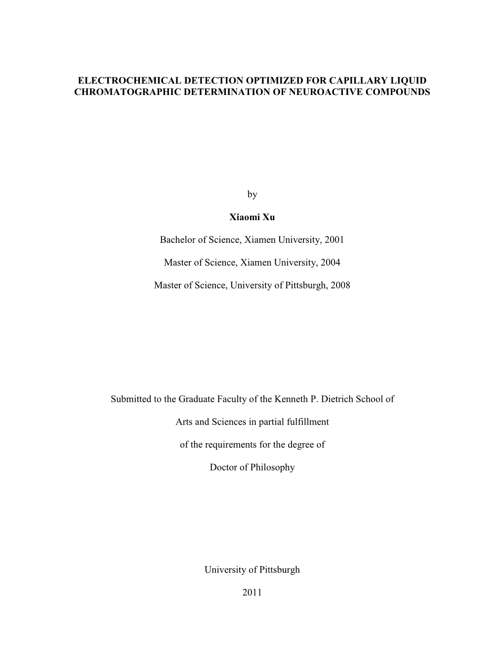 Electrochemical Detection Optimized for Capillary Liquid Chromatographic Determination of Neuroactive Compounds