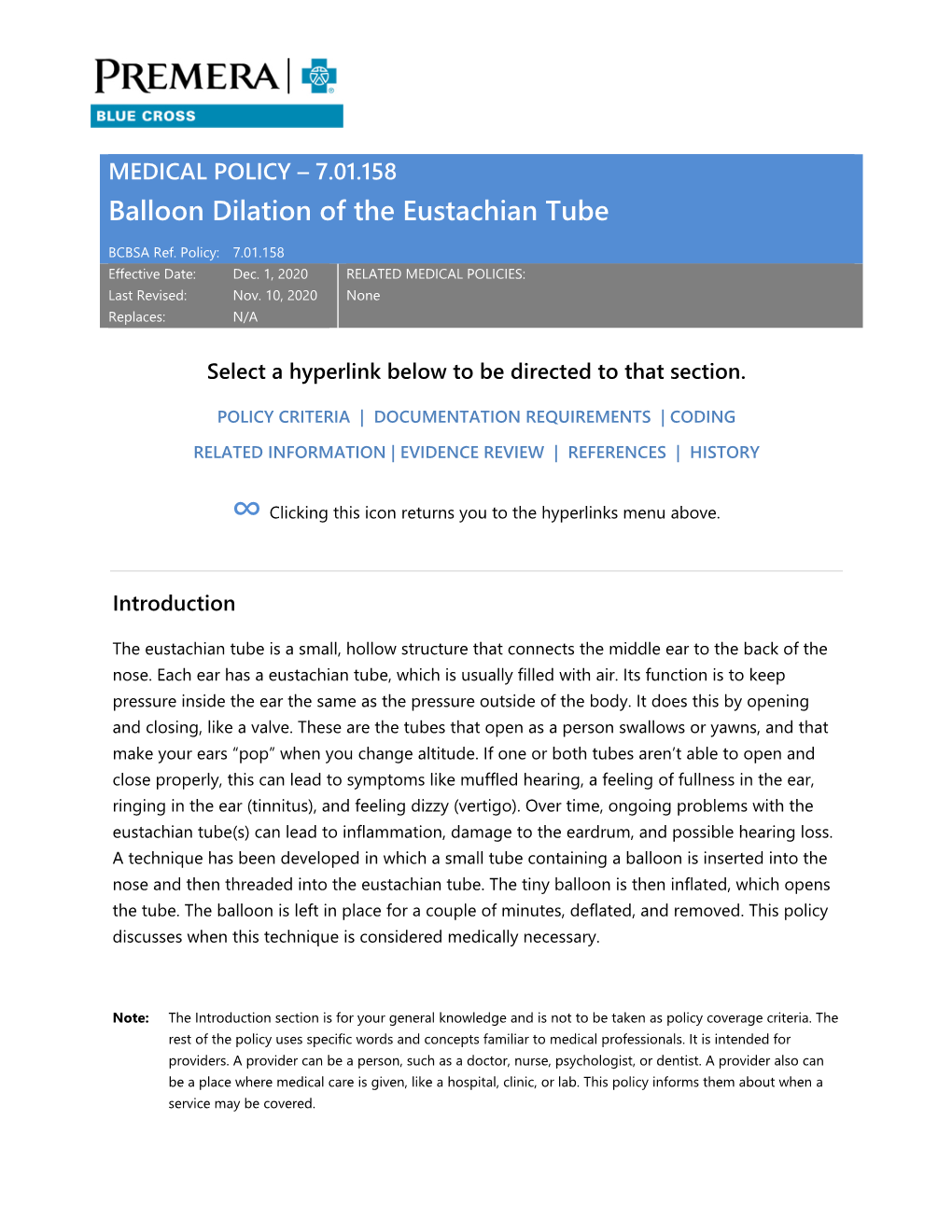 Balloon Dilation of the Eustachian Tube, 7.01.158