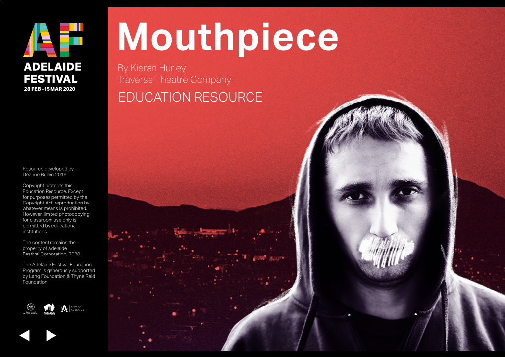 Mouthpieceby Kieran Hurley Traverse Theatre Company