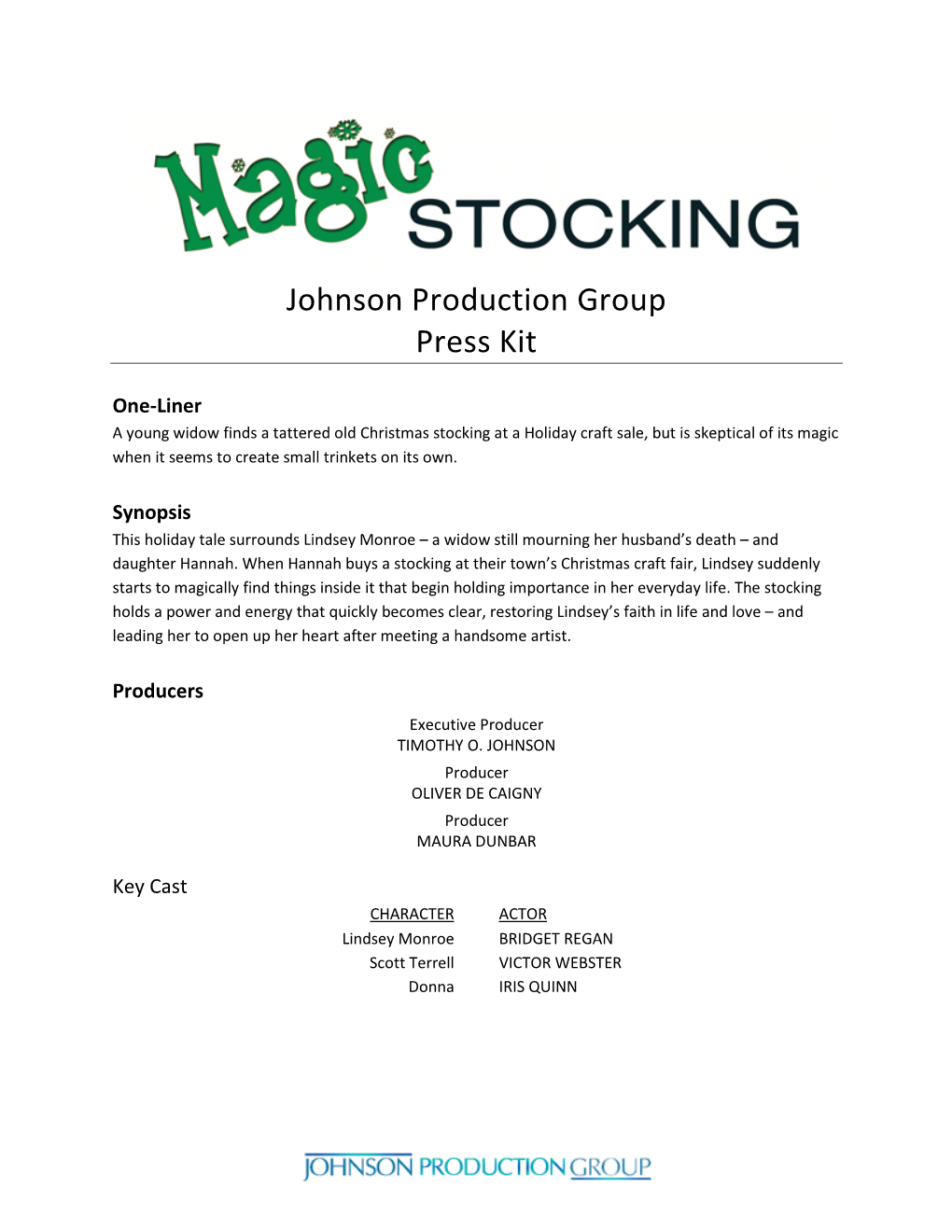 Johnson Production Group Press Kit