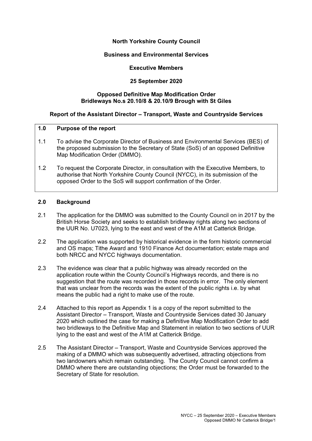 North Yorkshire County Council Business and Environmental